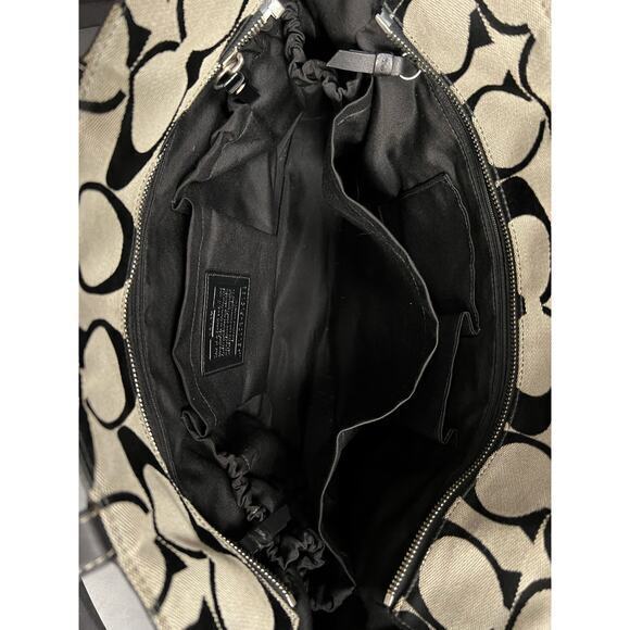 Coach F19202 Grey/Black Signature & Leather Trim Baby Bag/Tote Bag - Picture 6 of 8